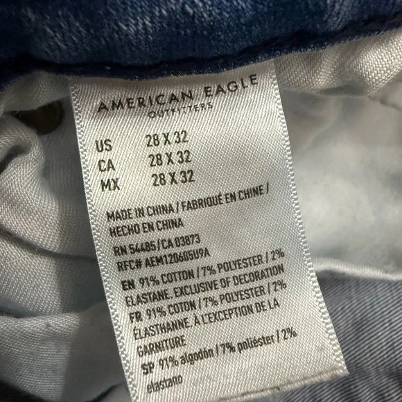 American Eagle AirFlex 360 Distressed Skinny Jeans 28x32 Light Wash - Picture 3 of 6